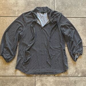 Adrianna Papell Patterned Blouse with Tie Detail